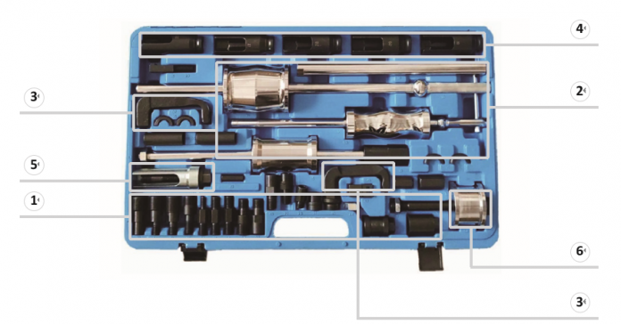 40 Pcs Diesel Remover Injector Puller Tool Set Injector Extractor Adaptor Kit